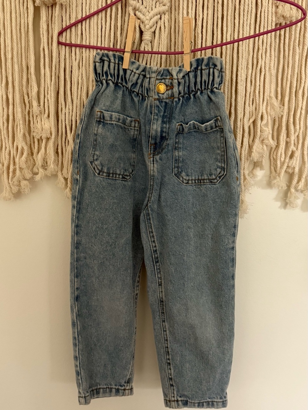 Zara Kids Paperbag Waist Jeans - Blue
